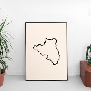 Derry Art Print // Mappa di Derry Print // County Derry // Derry Map // Derry Wall Art // Irish Gifts // Irish Wall Art