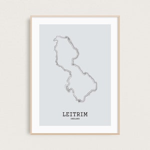 Map Line Art | County Leitrim Map | Ireland Map Print | Minimal Map Print | Irish Counties | Ireland Gifts | Irish Map | Wanderlust Print