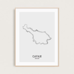 Karte Strichzeichnungen | Grafschaft Cavan Karte | Irland Karte Print | Minimal Art Print | Grafschaften Irlands | Irland Geschenke | Irische Karte | Wanderlust Print
