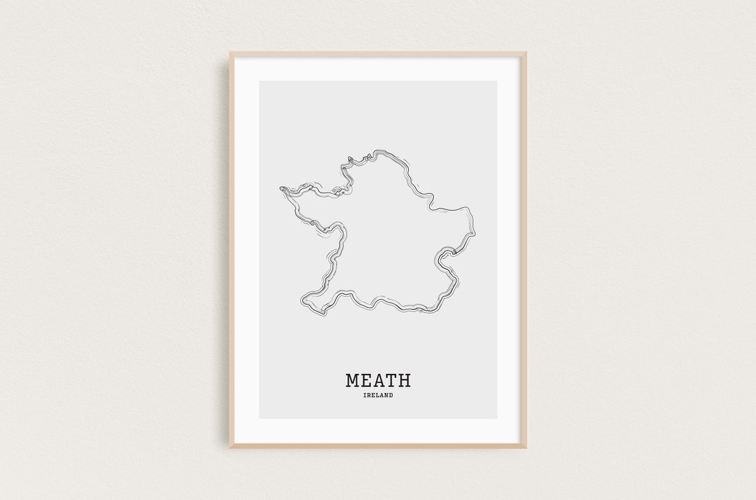 Map Line Art | County Meath Map | Ireland Map Print | Minimal Map Print ...