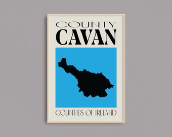 County Cavan Map Print | Ireland Wall Art