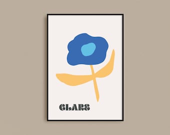 County Clare Print | Irish Botanical Print | Counties of Ireland | Ireland Gifts | County Clare Art | Travel Poster | Irish Wall Art