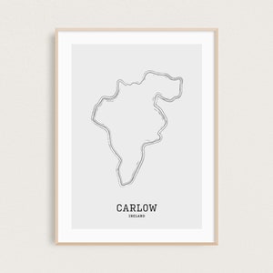 Landkarte Line Art | Grafschaft Callow Karte | Irland Karte Print | Minimal Karte Print | Irische Grafschaften | Irland Geschenke | Irische Karte | Wanderlust Print