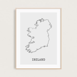 Ierland Schets Print // Kaart van Ierland Print // Ierland Art Print // Ierland Kaart // Ierland Wall Art // Ierse geschenken