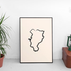Impression artistique Kildare // Carte imprimée de Kildare // Comté de Kildare // Carte de Kildare // Art mural Kildare // Cadeaux irlandais // Art mural irlandais