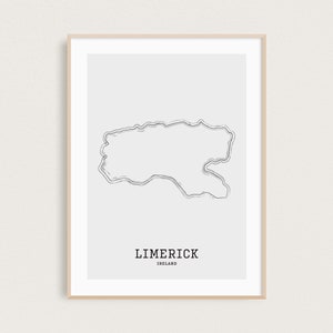 Map Line Art | County Limerick Map | Ireland Map Print | Minimal Map Print | Irish Counties | Ireland Gifts | Irish Map | Wanderlust Print