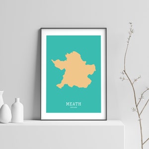 Impresión del mapa de Meath // Impresión del mapa de Meath // Impresión artística de Meath // Mapa de Meath // Arte mural de Meath // Regalos irlandeses // Arte mural irlandés
