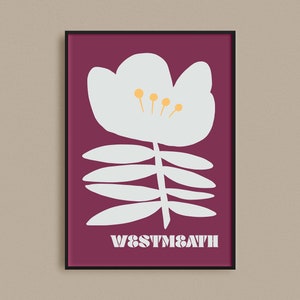 County Westmeath Print | Irish Botanical Print | Counties of Ireland | Ireland Gifts | County Westmeath Art | Travel Poster | Irish Wall Art