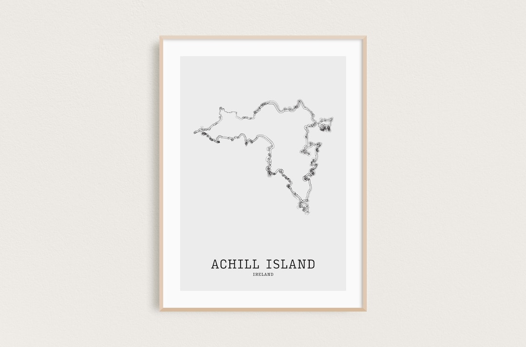 Achill Sketch Print // Map of Achill Print // Achill Art Print // Achill Island // Achill Wall ...