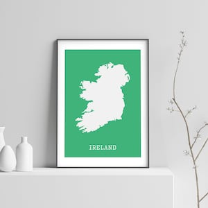 Impresión de mapa de Irlanda // Mapa de Irlanda Impresión // Irlanda Impresión de arte // Mapa de Irlanda // Irlanda Arte de pared // Regalos irlandeses