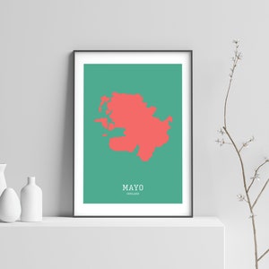 Mayo Map Print // Map of Mayo Print // Mayo Art Print // Mayo Map // Mayo Wall Art // Irish Gifts // Irish Wall Art