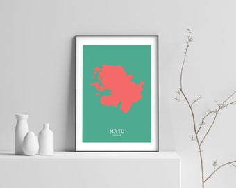 County Mayo Map Print | Irish Wall Art
