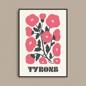 County Tyrone Print | Irish Botanical Print | Counties of Ireland | Ireland Gifts | County Tyrone Art | Travel Poster | Irish Wall Art