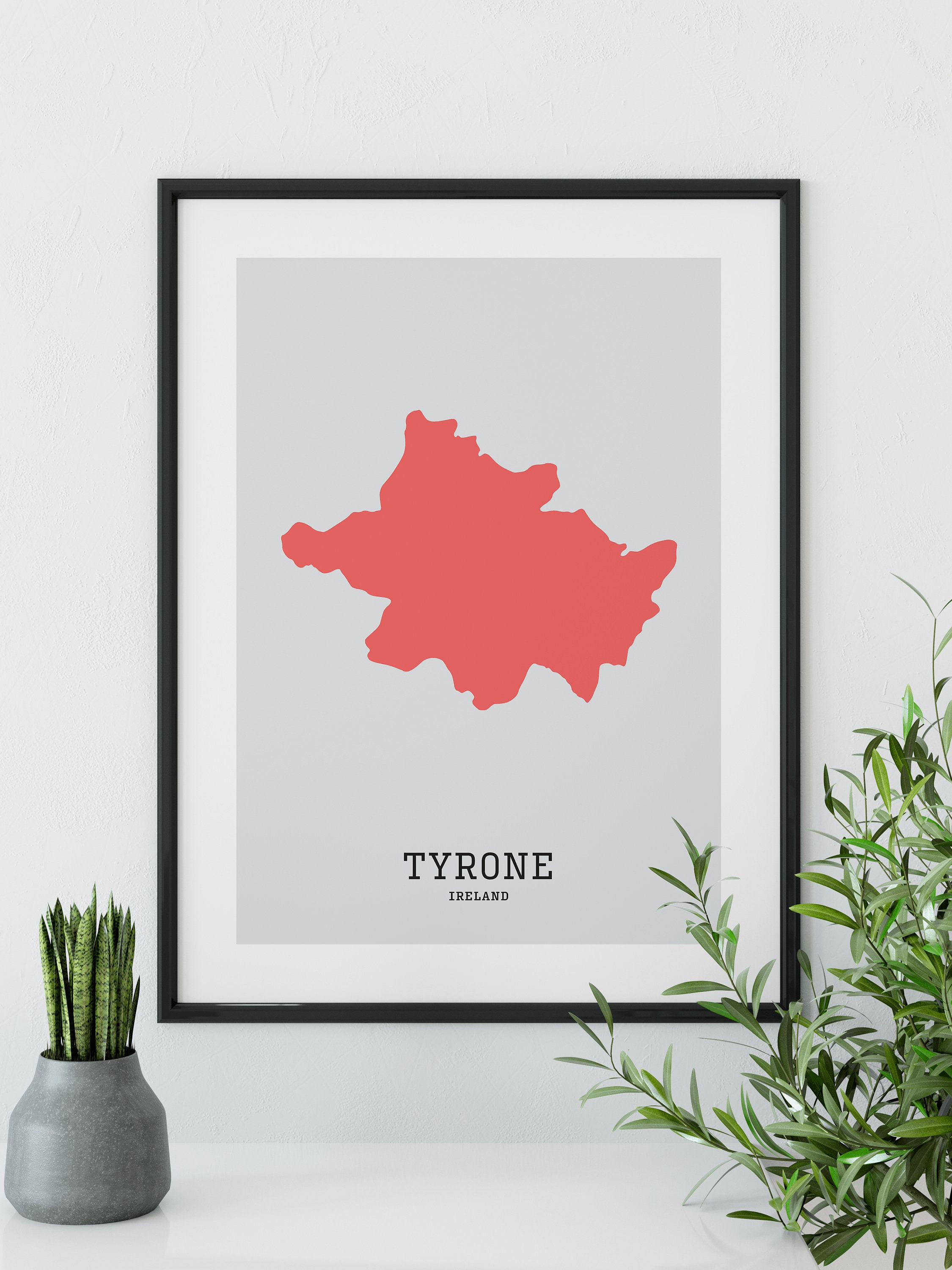 Tyrone Map Print // Map of Tyrone Print // Tyrone Art Print // Etsy