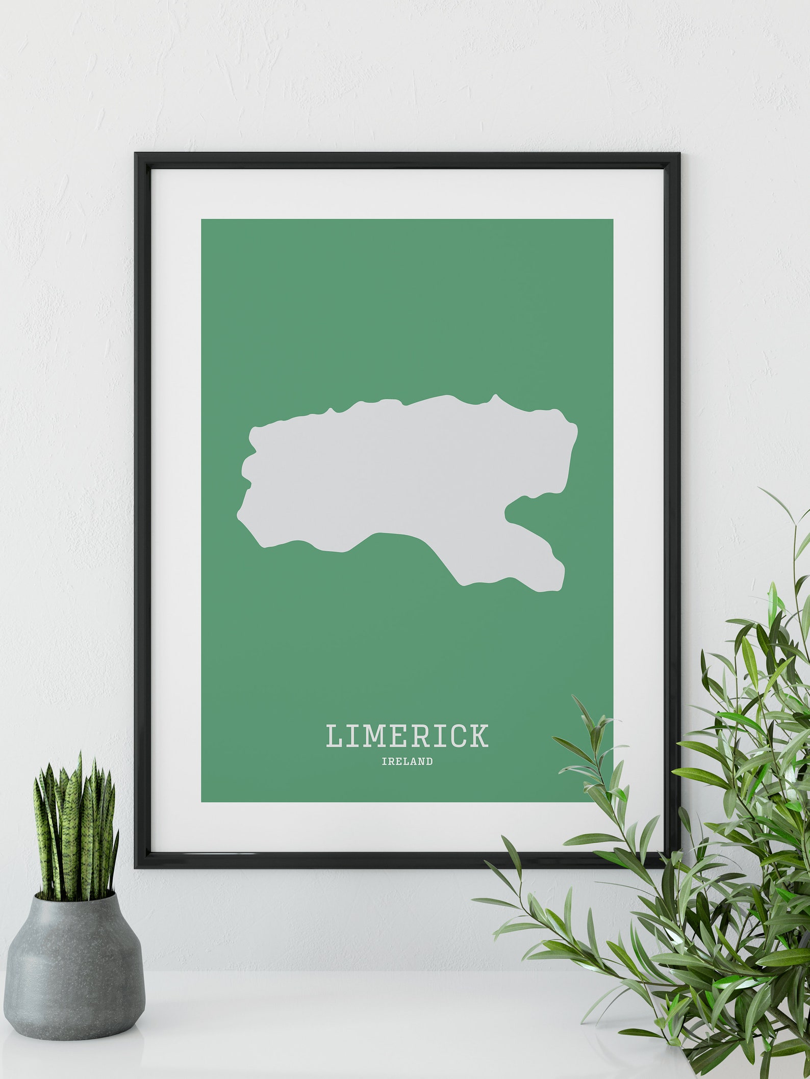 Limerick Map Print // Map of Limerick Print // Limerick Art Print