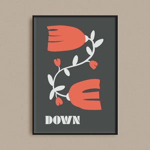 County Down Print | Irish Botanical Print | Counties of Ireland | Ireland Gifts | County Down Art | Travel Poster | Irish Wall Art