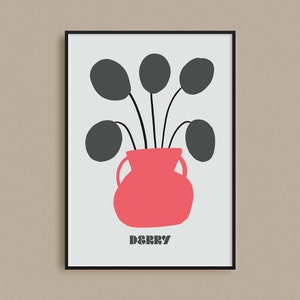 County Derry Print | Irish Botanical Print | Counties of Ireland | Ireland Gifts | County Derry Art | Travel Poster | Irish Wall Art