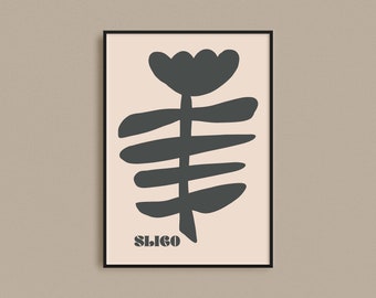 County Sligo Print | Irish Botanical Print | Counties of Ireland | Ireland Gifts | County Sligo Art | Travel Poster | Irish Wall Art