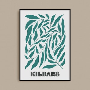 County Kildare Druck | Irish Botanical Print | Countys von Irland | Irland Geschenke | County Kildare Art | Reiseposter | Irische Wandkunst