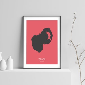 Down Map Print // Map of Down Print // Down Art Print // Down Map // Down Wall Art // Irish Gifts // Irish Wall Art