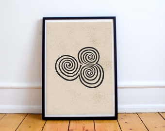 Tri Spiral Art Print | Ancient Celtic Wall Art