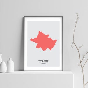 Tyrone Map Print // Map of Tyrone Print // Tyrone Art Print // Tyrone Map // Tyrone Wall Art // Irish Gifts // Irish Wall Art