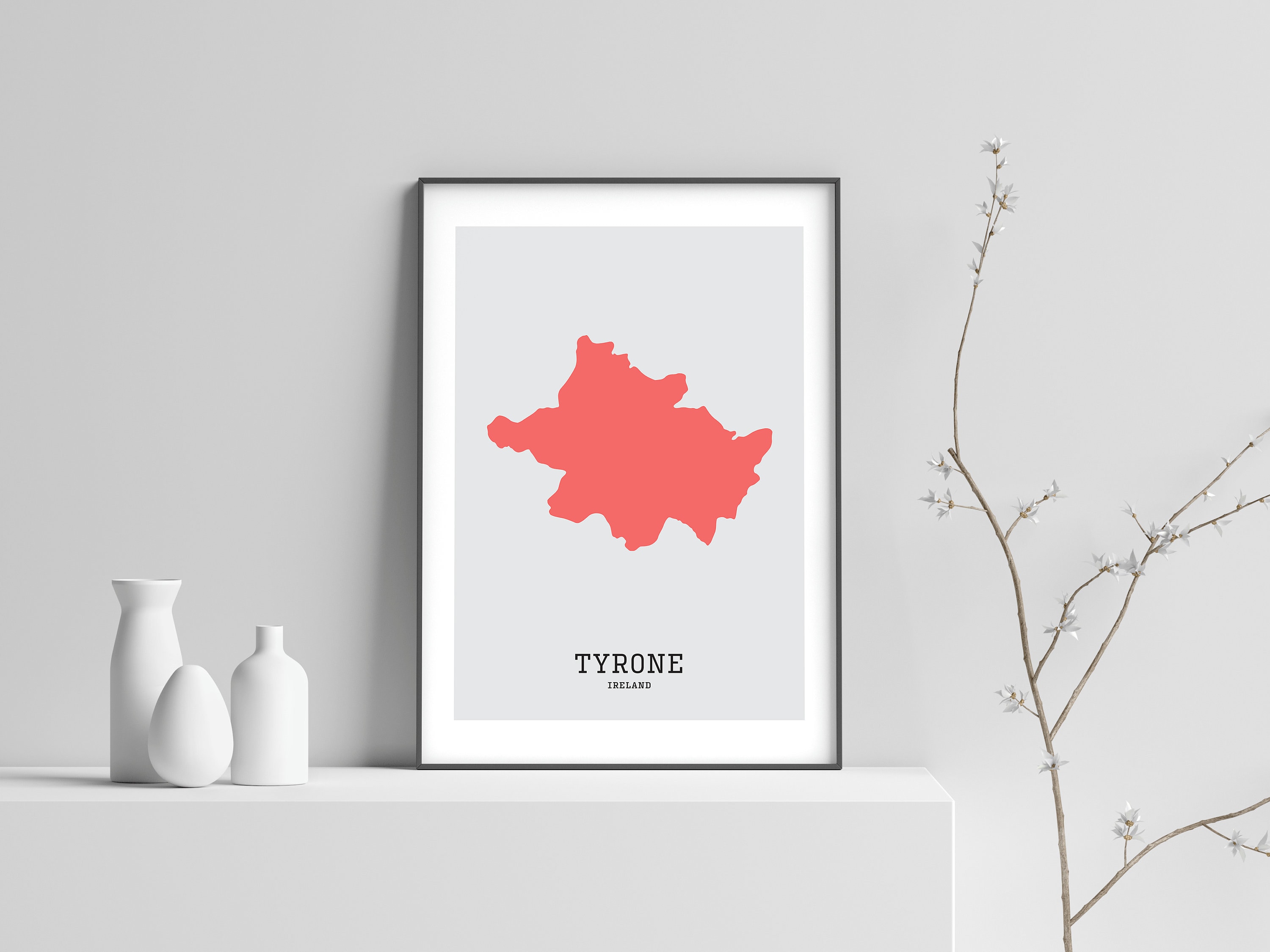 Tyrone Map Print // Map of Tyrone Print // Tyrone Art Print // Etsy
