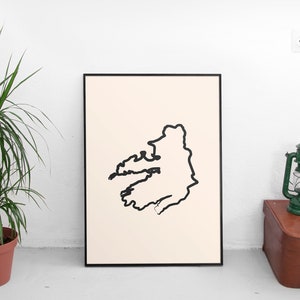 Impression carte Kerry // Carte imprimée du Kerry // Comté de Kerry // Carte du Kerry // Art mural Kerry // Cadeaux irlandais // Art mural irlandais
