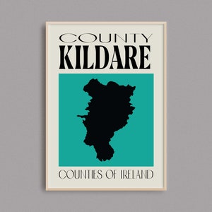 County Kildare Map | Ireland Map Print | Counties of Ireland | Ireland Gifts | Irish Map | Ireland Travel Poster | Kildare Wall Art