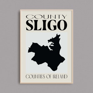 Carte du comté de Sligo | Irlande Carte Imprimer | Comtés d’Irlande | Irlande Cadeaux | carte irlandaise | | d’affiches de voyage en Irlande Art mural de Sligo