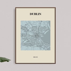 Dublin Carte Imprimer // Carte de Dublin Print // Dublin City // Dublin Map // Dublin Wall Art // Irish Gifts // Irish Wall Art