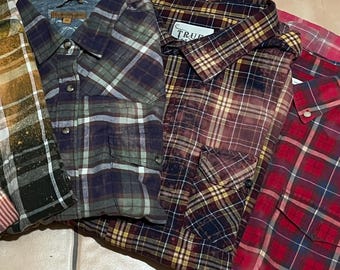 Mystery Bleach Distressed Shirt (not flannel)