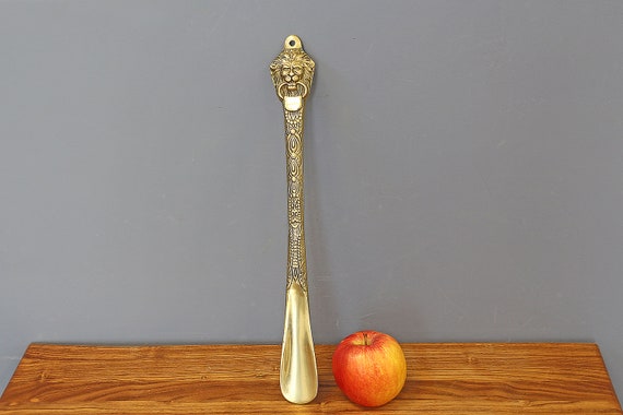 Antique Solid Brass Shoe Horn, French Bronze Shoe… - image 9