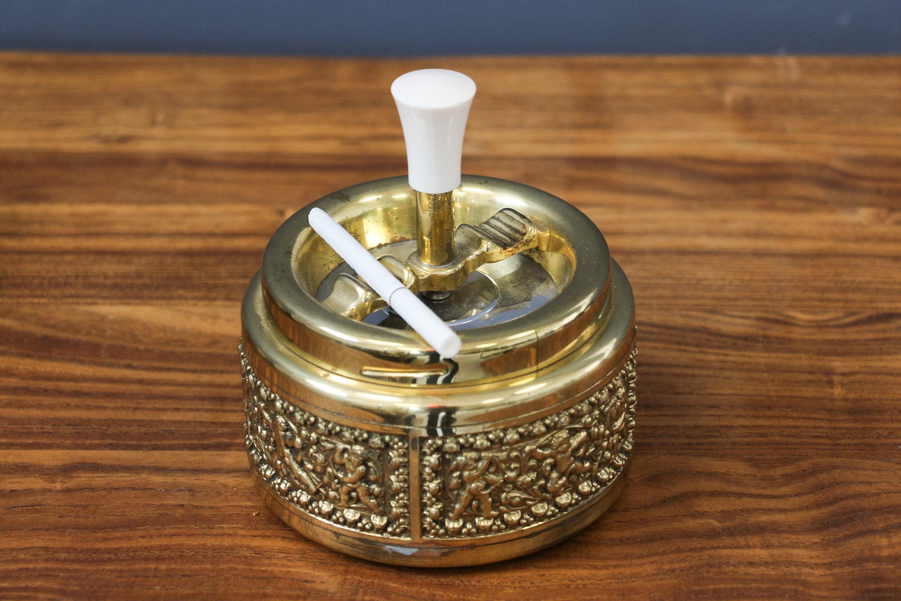 Erhard & Söhne Germany, Mid-century Brass Cherub Smoking Set