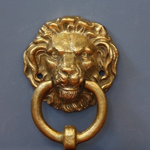 Vintage Lion Head Door Knocker - Black Cast Iron Decorative Hardware For Classic - View #4