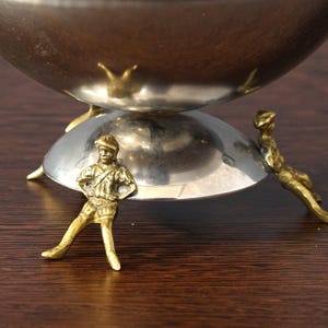 Gold Plated Bowl with Feet, Mirror Fruit Bowl with Handles, Small Tray With feet-men, Round Centerpiece Candy Dish, Repousse Gilded Bowl. image 6