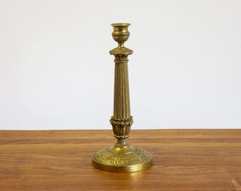 Vintage Gilt Bronze Candlestick | Neoclassical French Style Decor
