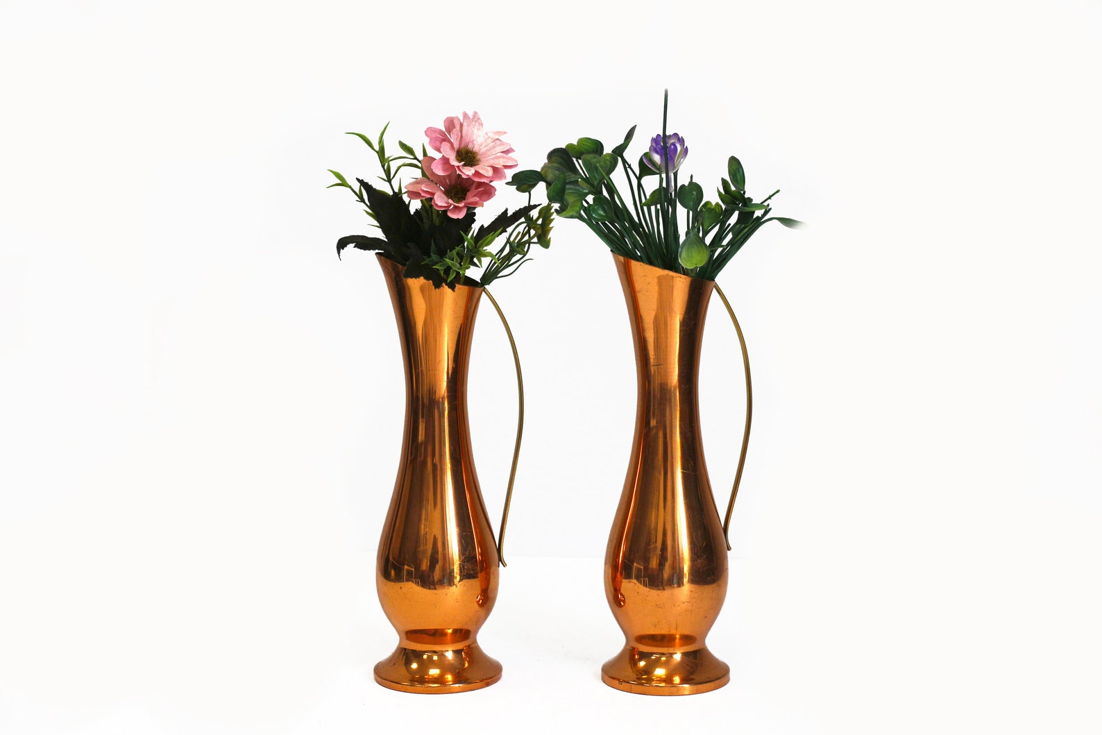Copper Tall Skinny Vases Set of Three. Pitcher Vase With Etsy