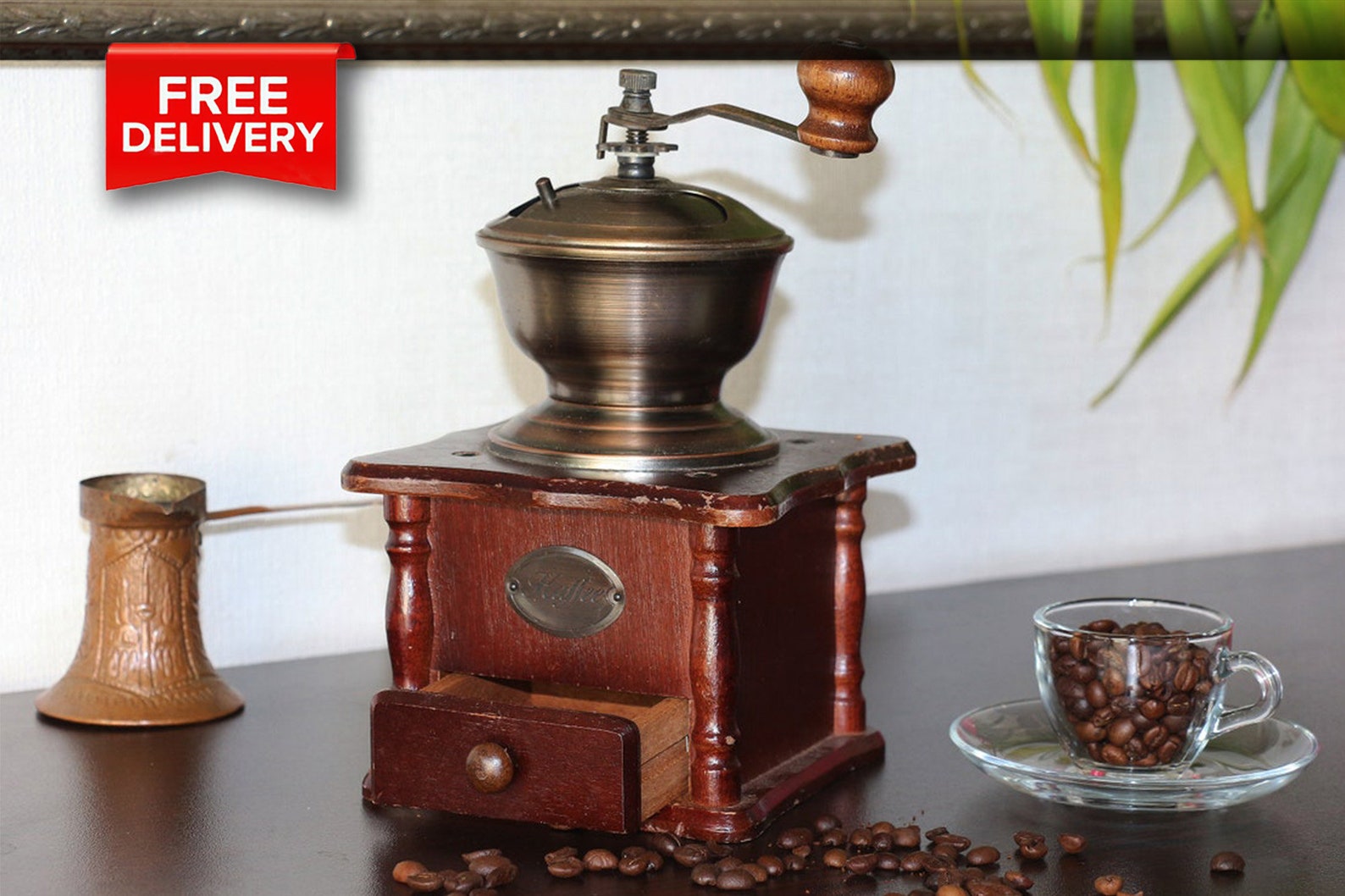 Vintage Wooden Coffee Grinder Antique European Coffee Etsy