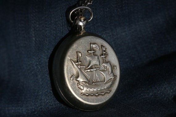 Vintage MOLNIJA Ship Pocket Watch, Men's pocket w… - image 3