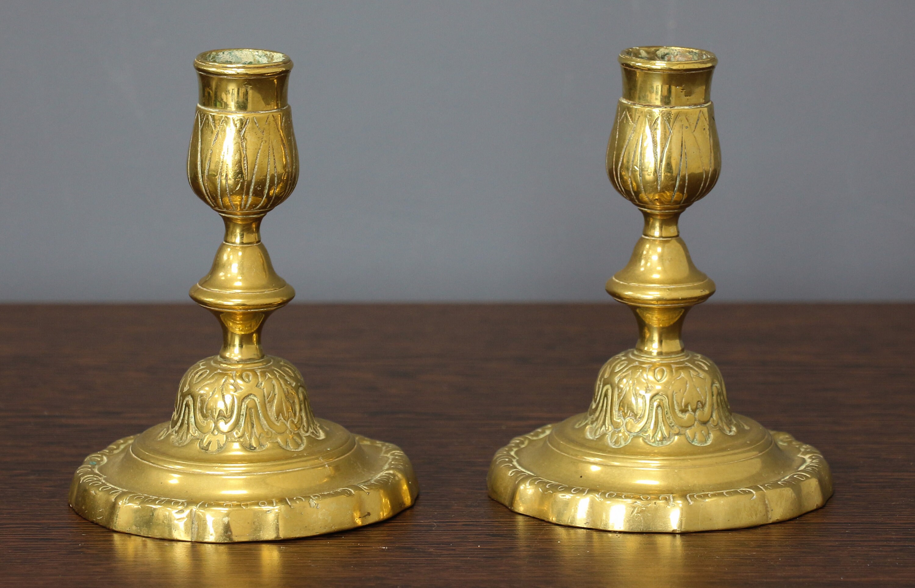 Brass Etched Pair Candlesticks Art Deco Brass Candlesticks Etsy UK