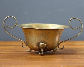 Silver-Plated Sugar Bowl, Silver-Plated Bowl for a tea set, Footed Silvered Sugar Bowl with Handles, 19th Century  Silver-plated Candy Bowl.