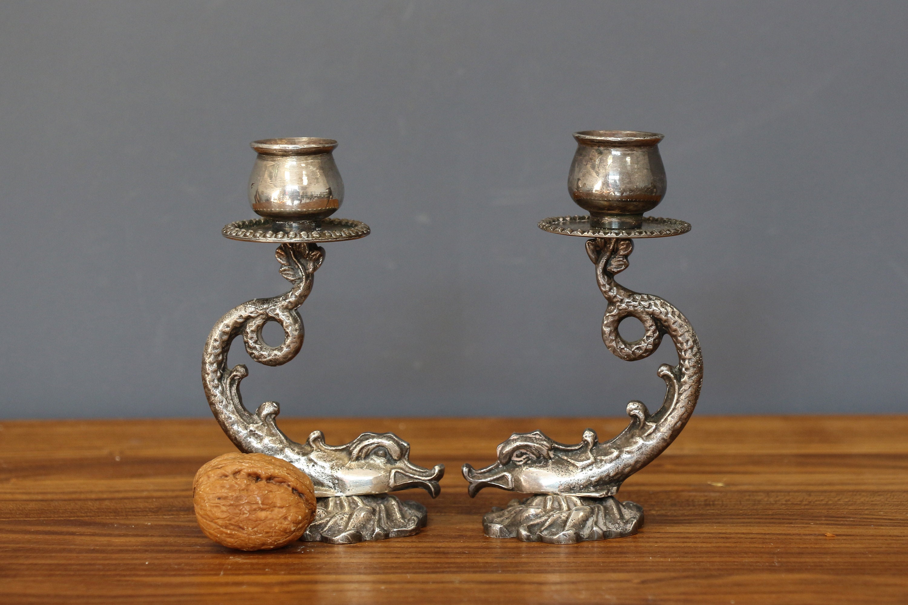 Brass Candlestick Fish Shape, Ornate Sea Fish Candlestick, Bronze Candle  Holder Letter S Shaped, Elegant Small Serpent Fish Candle Holder. 
