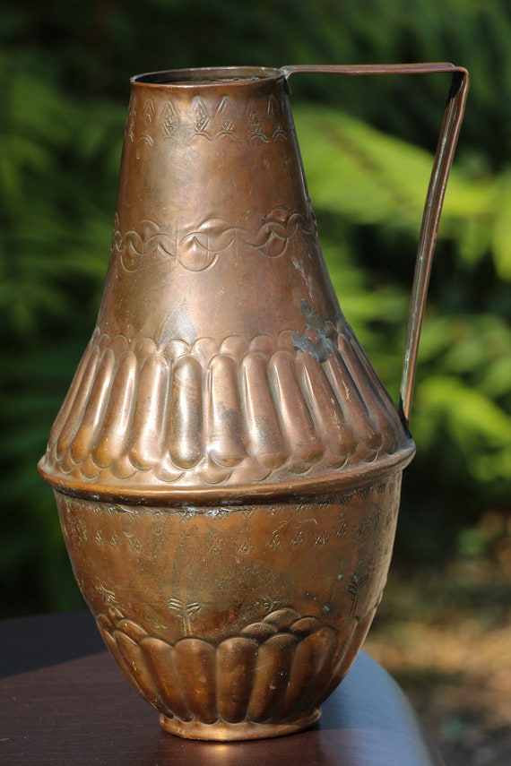 トルコアンティーク水差しＤ 楽天市場】トルコ・銅製の水差し・アンティークシルバー/高さ