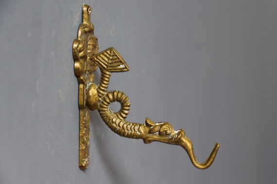 Brass Ornate Wall Hook Bronze Snake Wall Hanger Brass Dragon