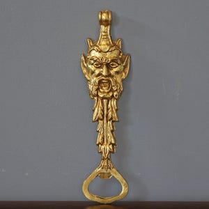 Bacchus Bottle Opener - Antique Brass ,  Collectible Bacchus Bottle Opener, Solid French Brass Bacchus, Gift for Him.
