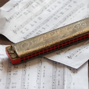 Vintage German Harmonica  Olympia.  Antique  Harmonica Collectible Musical Instrument!