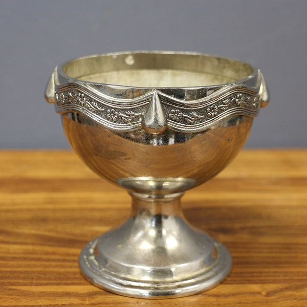 Silver-plated altar Chalice, Ornate Silver-plated Wedding Cup, Antique Silver-plated Wine Goblet, Church Communion Chalice, Holy Grail.