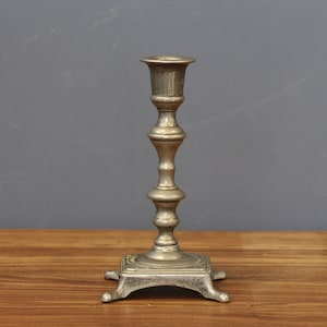 Vintage Pewter Candle Holder, English Zinn Antique candlestick, Elegant Tin Candlestick, Altar Pewter Candle Holder.
