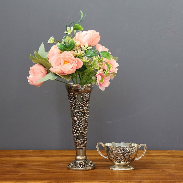 Silver Plated Vases Etsy
